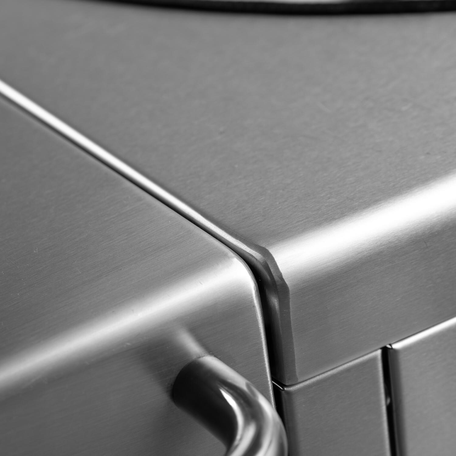 BBQGuys Signature BBQ-KGC-SS Stainless Steel Grill Cart For 18-Inch Kamado Grill - Beveled Edge thumbnail