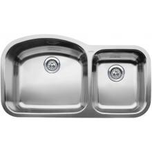 Blanco Wave 37 X 20 18-Gauge 1-3/4 Double Bowl Stainless Steel Undermount Sink - 440242 image