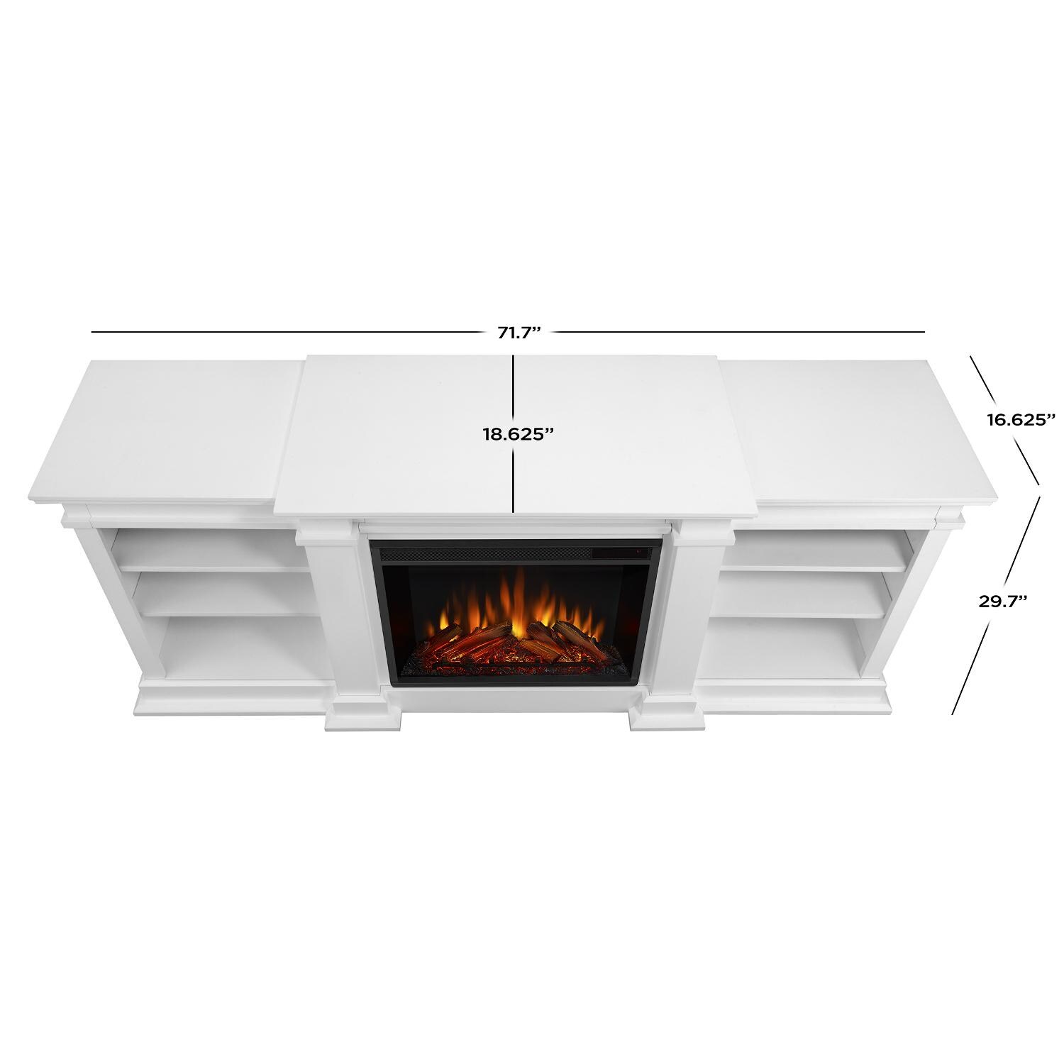 Real Flame - G1200E-W - Fresno 71-Inch Electric Fireplace Entertainment Center - White - Overall Dimensions thumbnail