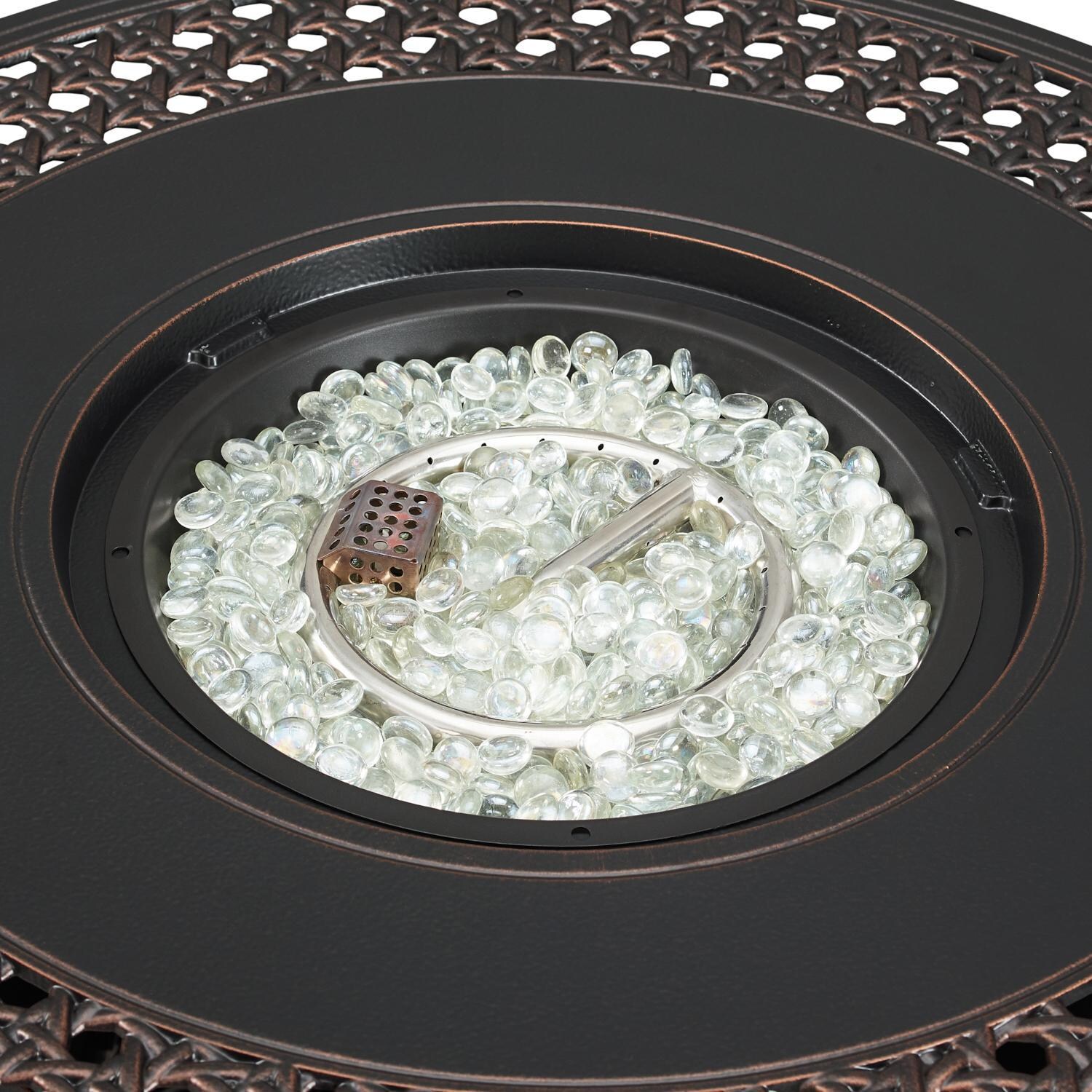 Ultimate Patio 63690 Lion Sands 34-Inch Round Aluminum Propane Gas Fire Pit - Burner thumbnail