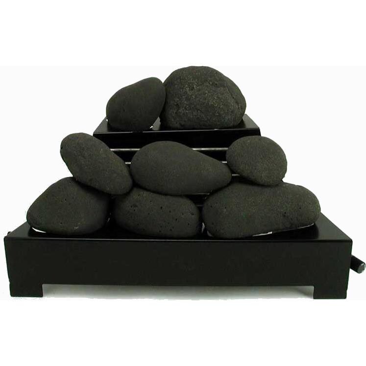 Rasmussen 20-Inch Black ALTERNA FireStone Set With Vent-Free Black Chassis Burner  thumbnail