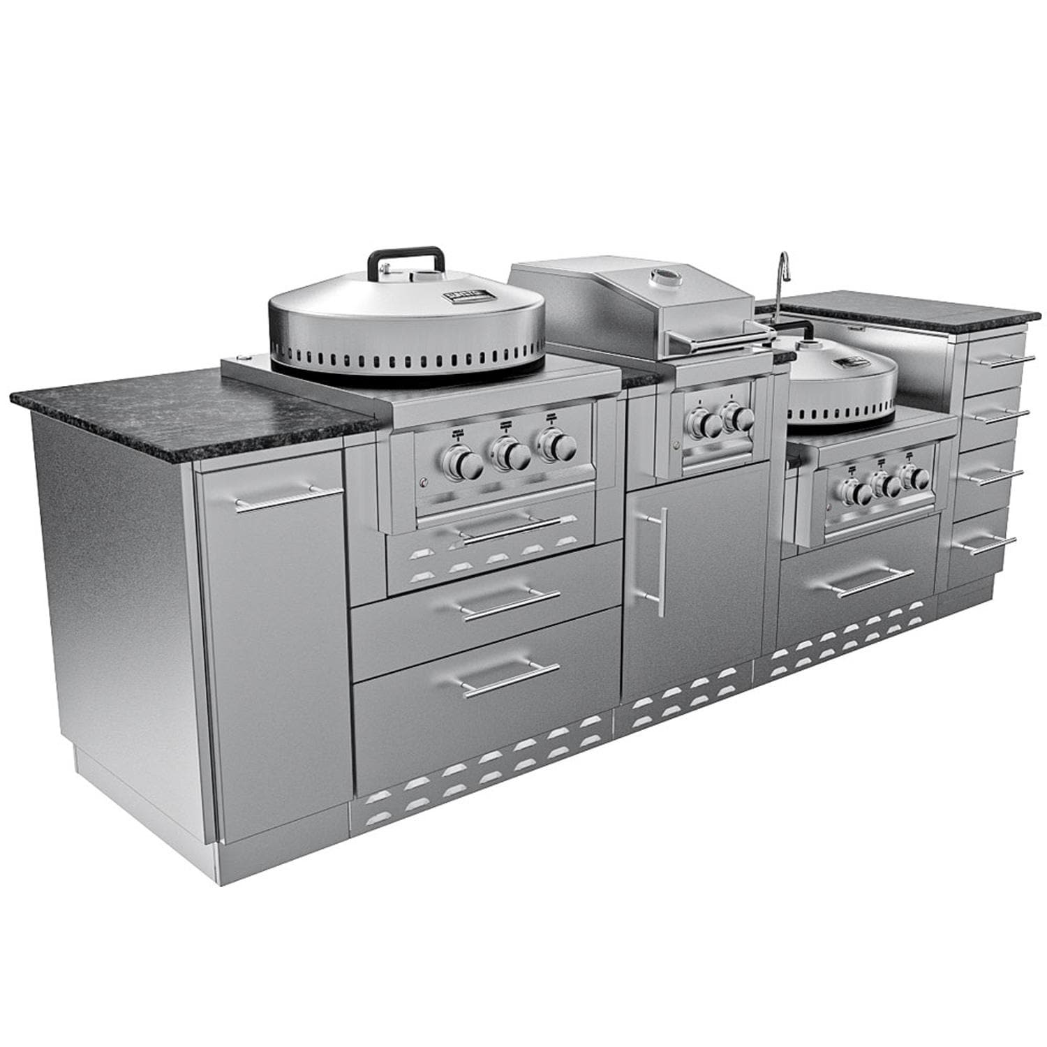 Sunstone Grills Tex-Cajun 9 Ft Outdoor Kitchen Island w/ Natural