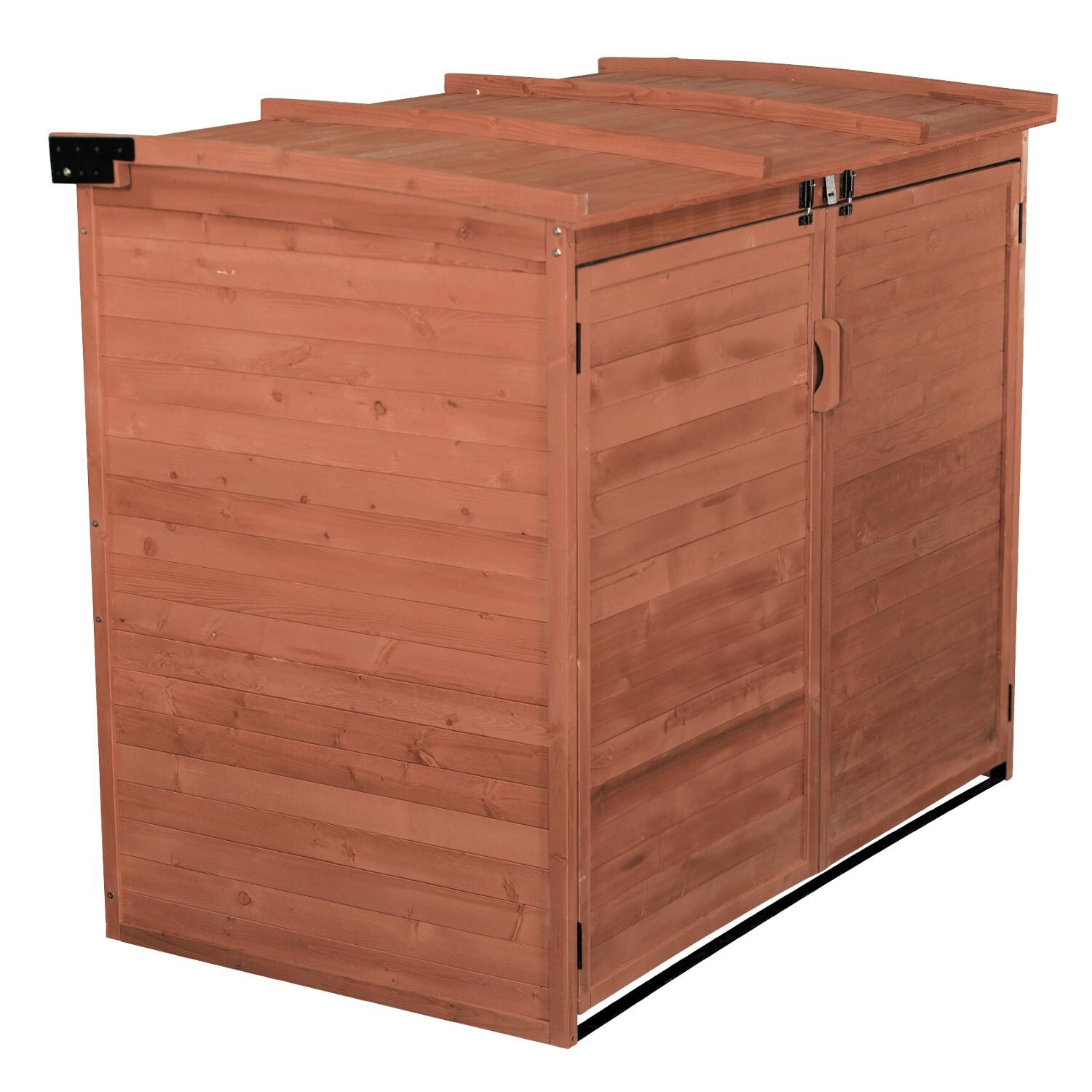 Leisure Season Horizontal Refuge 5 Ft. 5 In X 3 Ft. 2 In. Large Wood Storage Shed - Side View thumbnail
