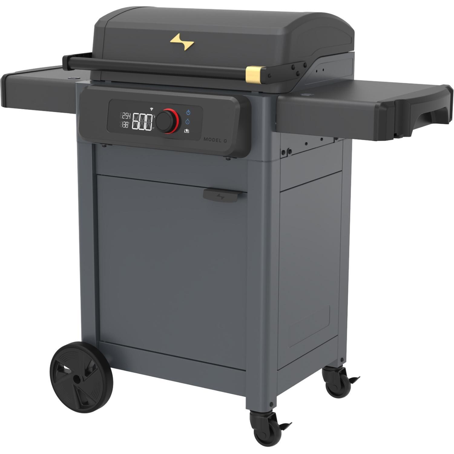 Current 24653008BC Model G Dual Zone Electric Griddle W/ Cabinet in Black - Angled Left - White Background thumbnail