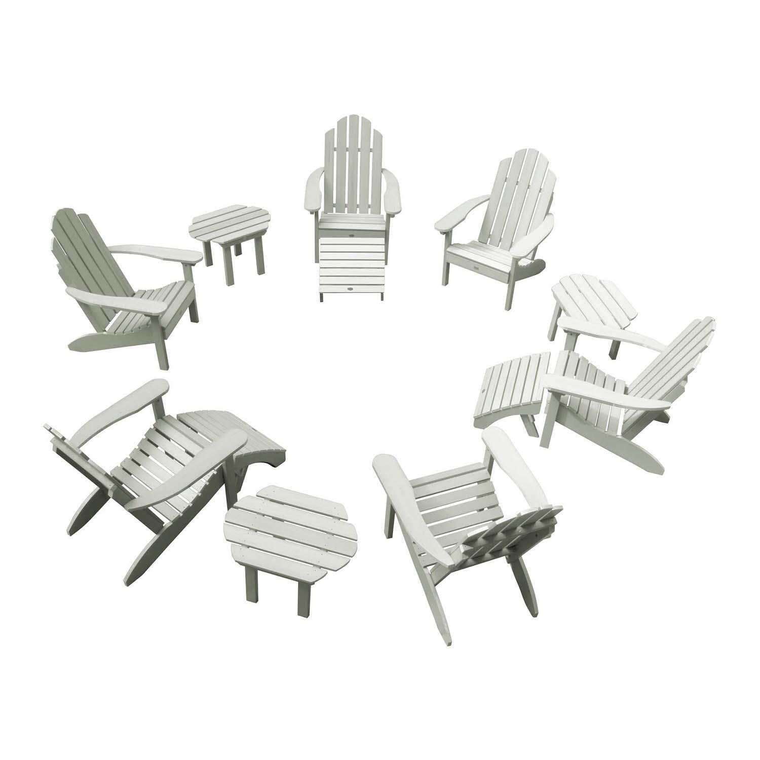 Paradise Key 12 Pc Set Recycled Plastic Seating Set in Eucalyptus By Lakeview Outdoor Designs - White Background