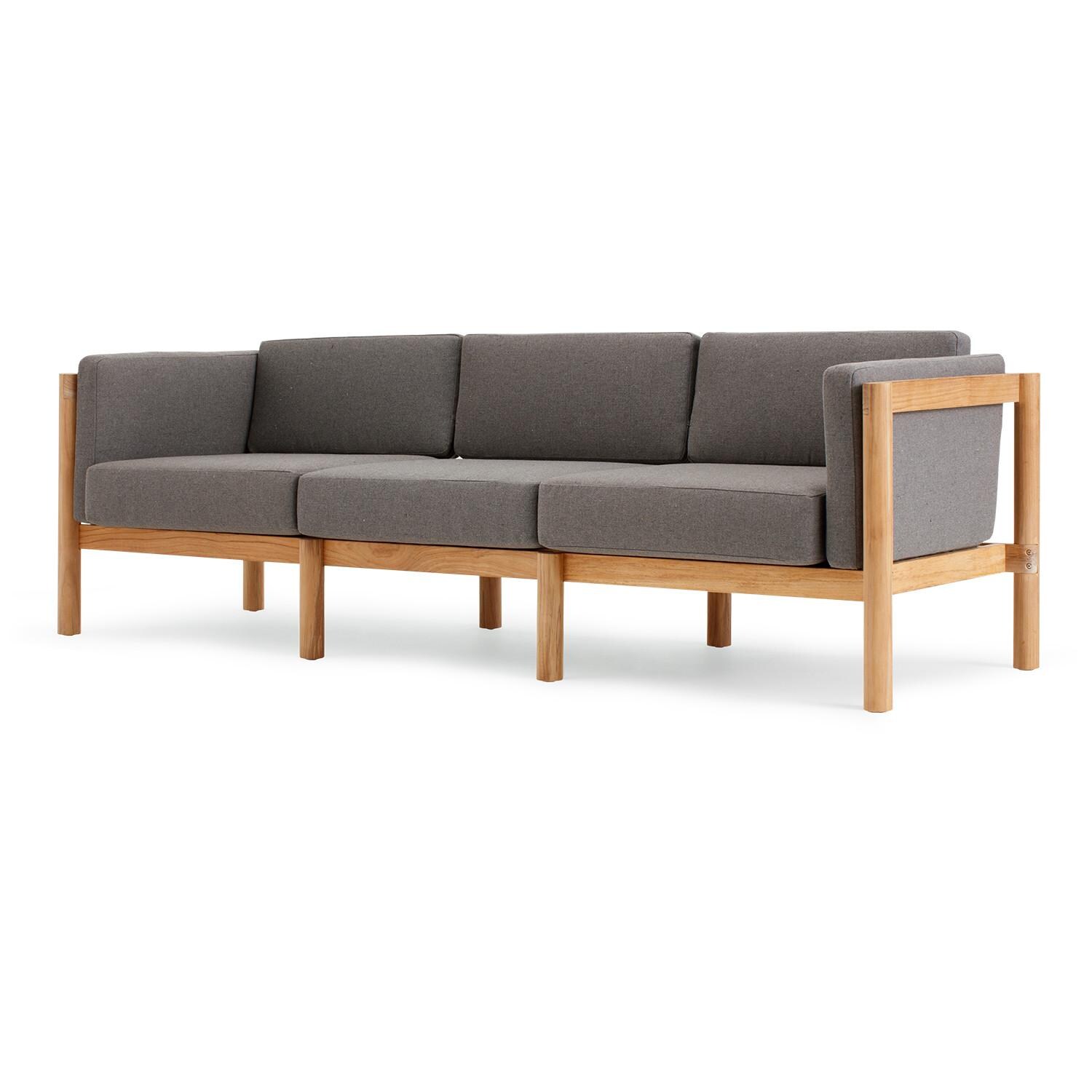 Neighbor Sofa W/ Sunbrella Cushion Arms - Sunbrella Greystone