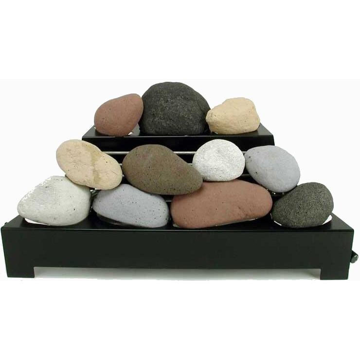 Rasmussen 24-Inch Calico ALTERNA FireStone Set With Vent-Free Black Chassis Burner thumbnail