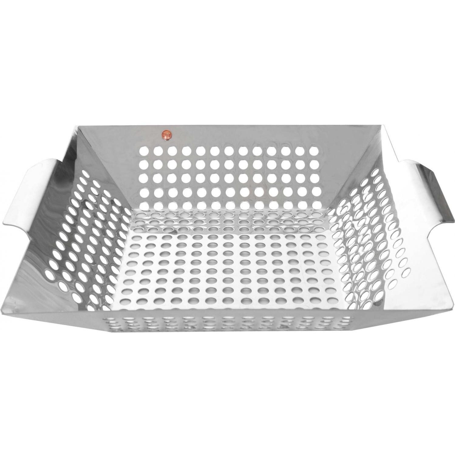 Outset Stainless Steel Grill Wok W/ Handles - Full View thumbnail