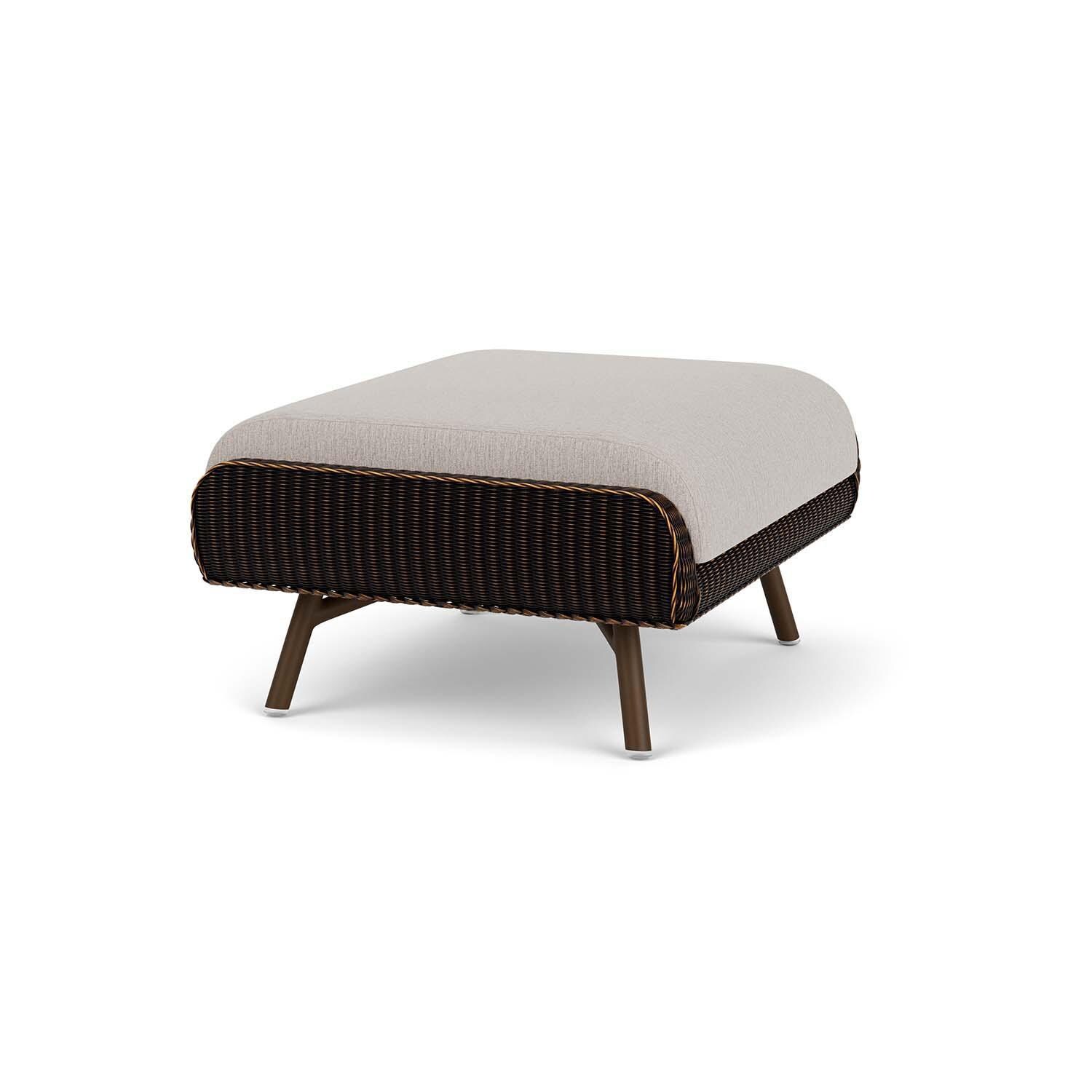Lloyd Flanders Essence Ottoman W/Remy Cloud Fabric - Mink Finish - Angled thumbnail