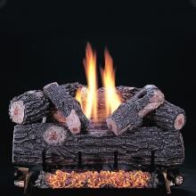 Rasmussen 18-Inch Oak Split Gas Log Set With Vent Free Propane C2 Double Burner - Manual Safety Pilot