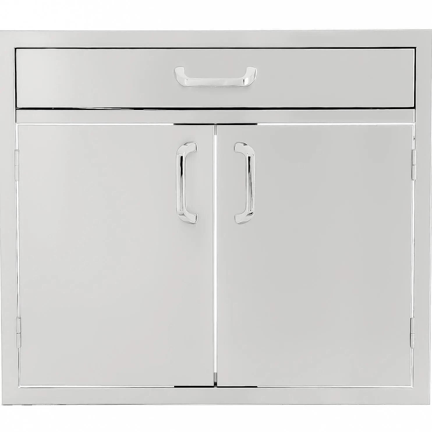 BBQGuys Signature Series 30-Inch Stainless Steel Double Door & Single Drawer Combo