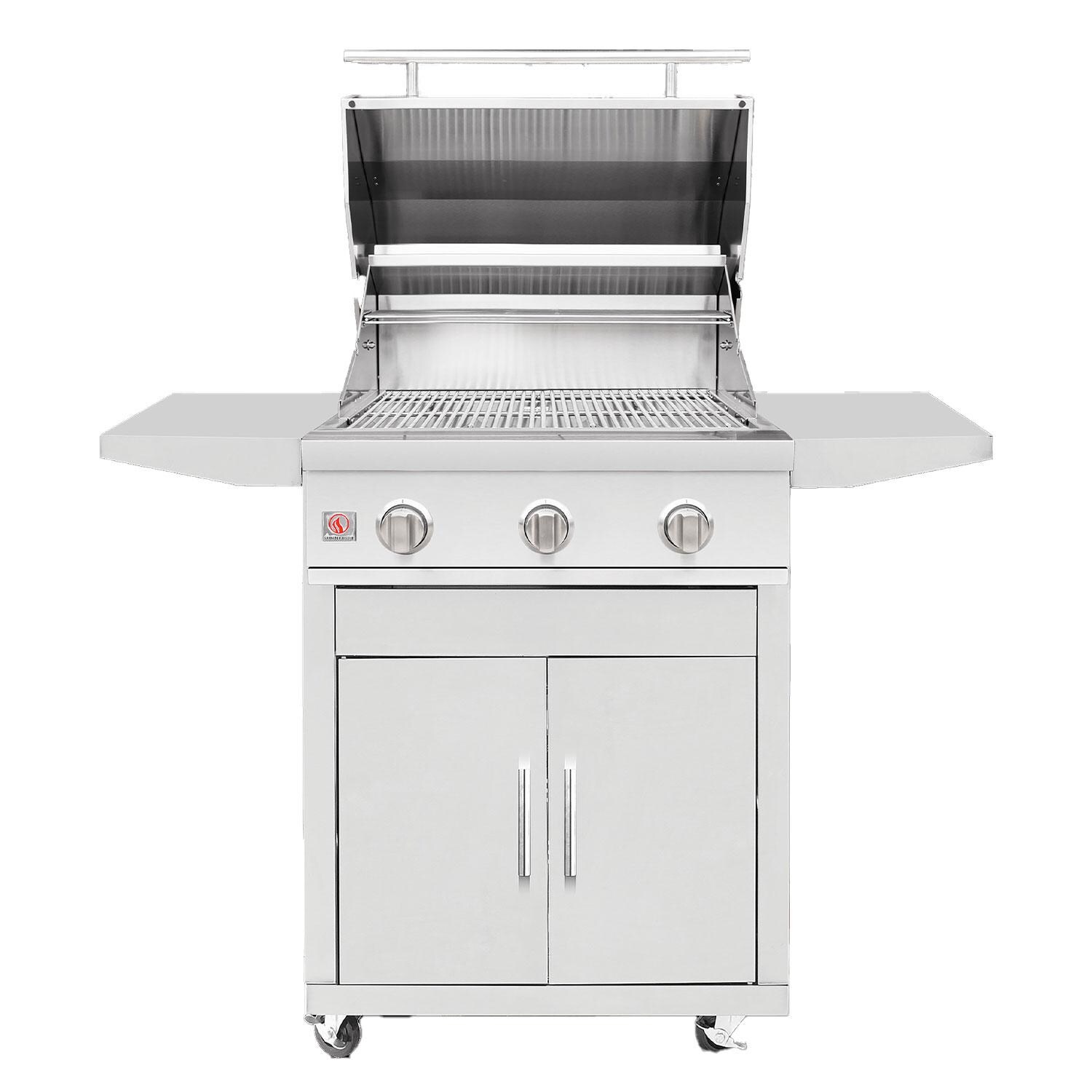 Summerset Sizzler 25-in 3 Burner Freestanding Natural Gas Grill - Open - White Background thumbnail