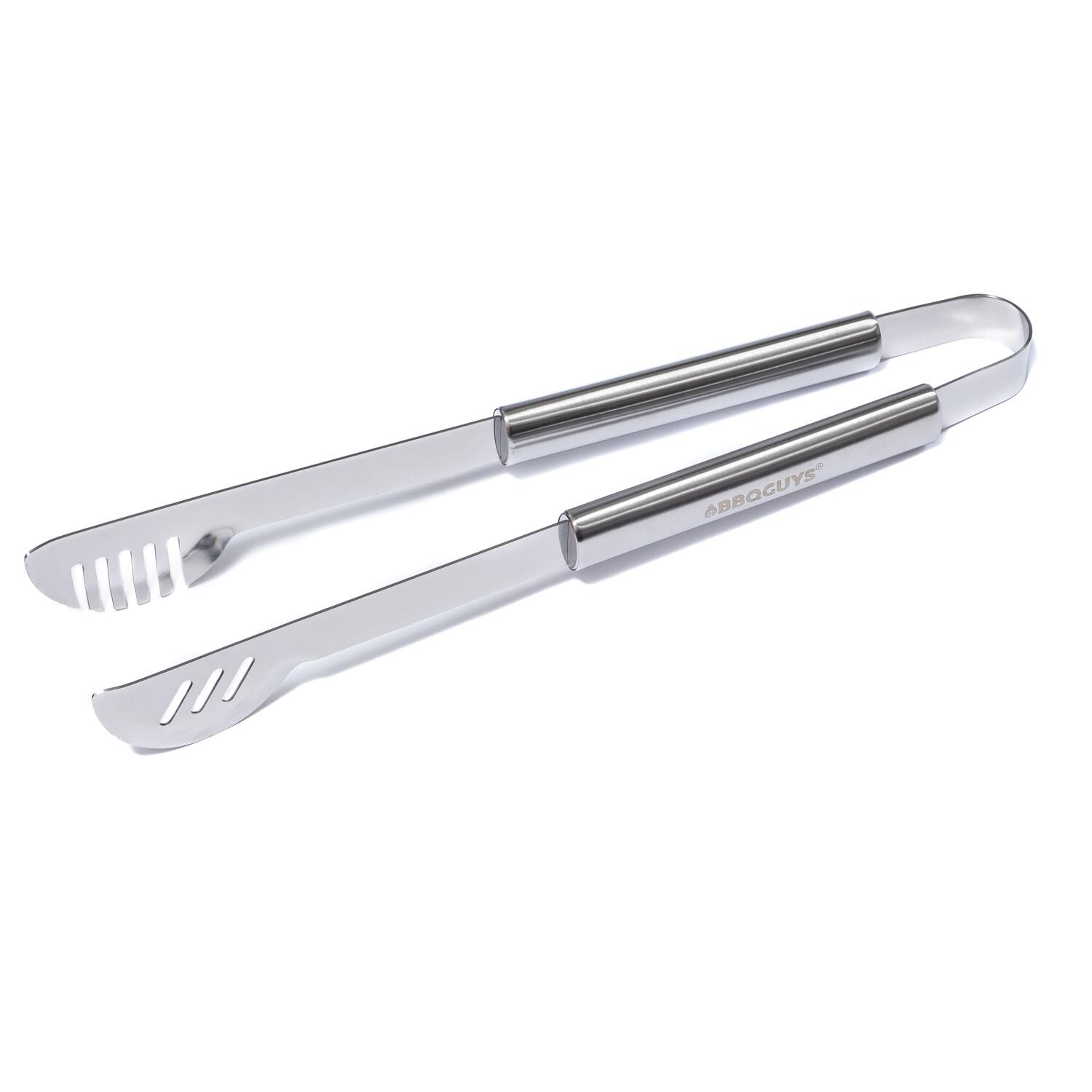 BBQGuys Signature BBQ-5PC-TSB 5-Piece Stainless Steel Tool Set - Tongs Open thumbnail