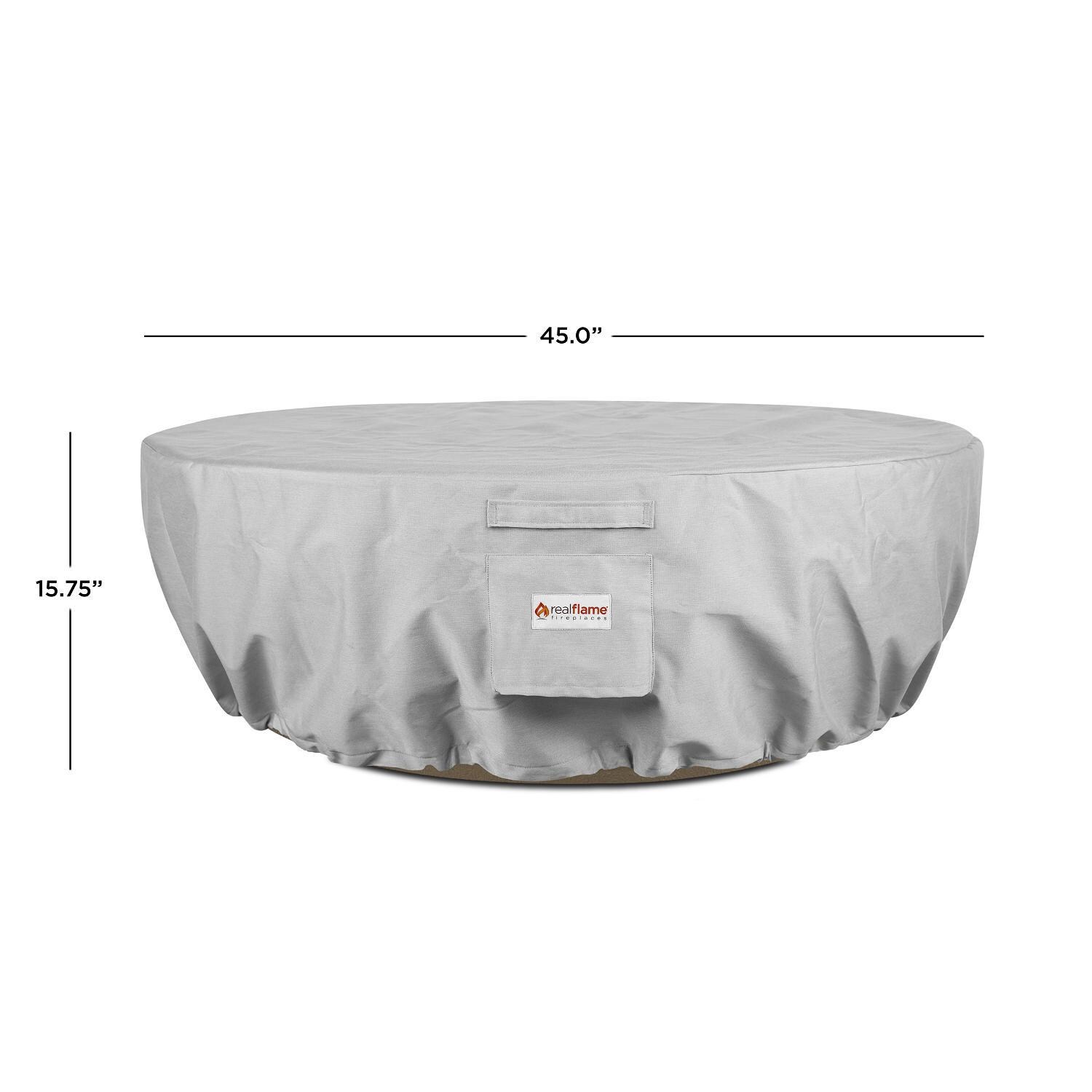 Lakeview Outdoor Designs SC-A11810 Baywood Round Fire Table Protective Cover - Light Gray - Dimensions thumbnail