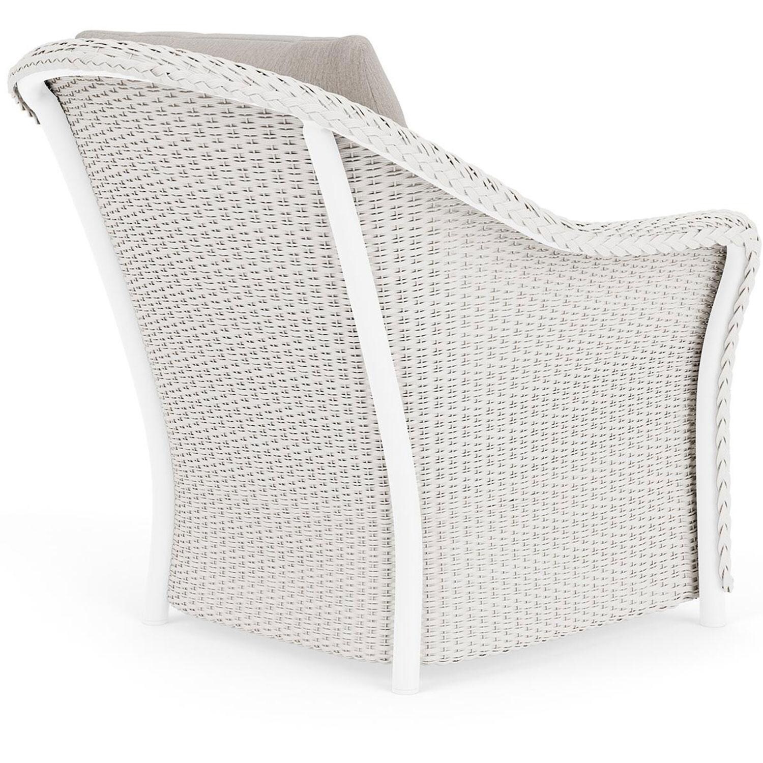 Lloyd Flanders Weekend Retreat Lounge Chair in White Finish W/ Remy Cloud Fabric - Back Right thumbnail