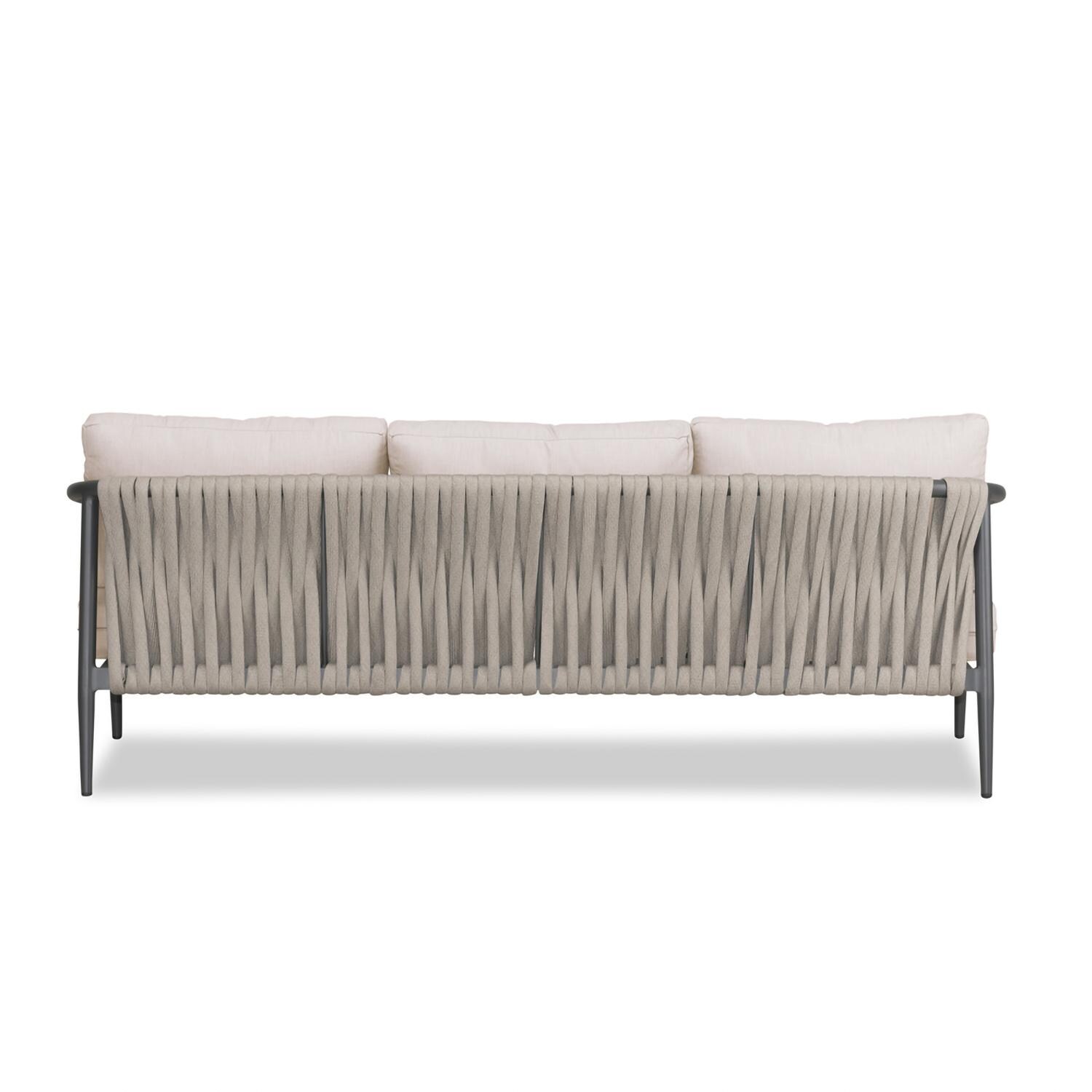 Lakeview Midnight Cove 3 Person Aluminum Sofa in Slate/Pebble Gray/Cast Silver - Back - White Background thumbnail