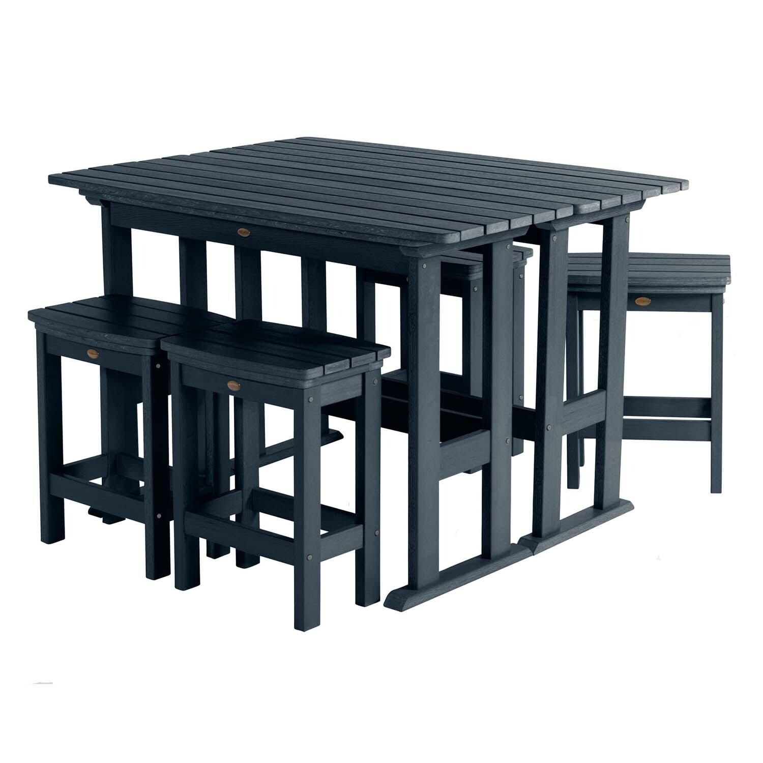 Hart Lane 6 Pc Recycled Plastic Counter Height Dining Set in Federal Blue By Lakeview - White Background thumbnail