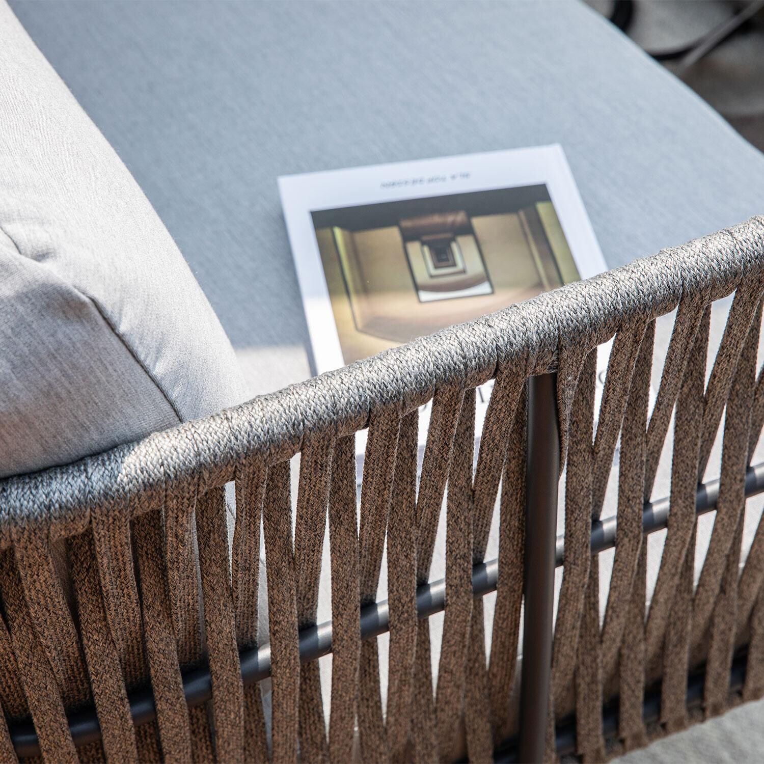 Elementi OS-2504S Milano Outdoor Aluminum Club Chair w/ Sunbrella Cushions - Arm Frame - Detail thumbnail