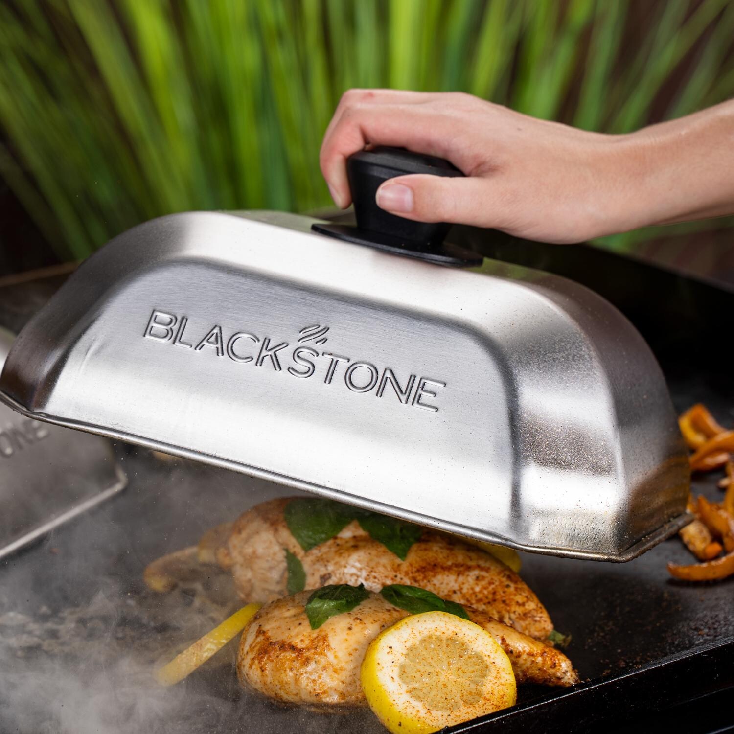 Blackstone 5207 Small Rectangular Basting Cover - 2 Pack - Basting Cover in Use - Lifestyle thumbnail