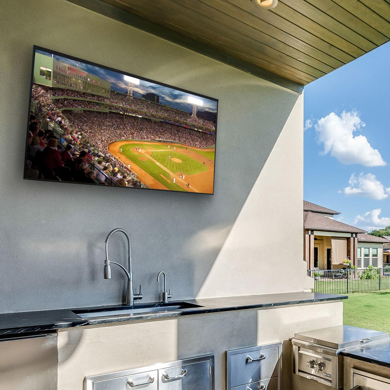 Seura AFWM-2 Articulating Outdoor TV Wall Mount - Lifestyle View thumbnail