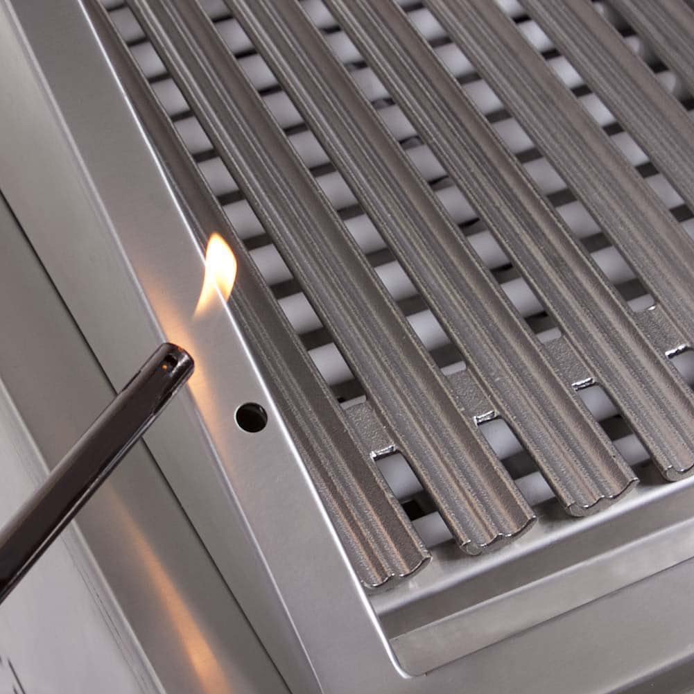 DCS BE1-36C-L Series 9 36 Inch 3 Burner Built-In Propane Gas Grill w/ Charcoal Smoker Box - Secondary Lighting System - Detail thumbnail