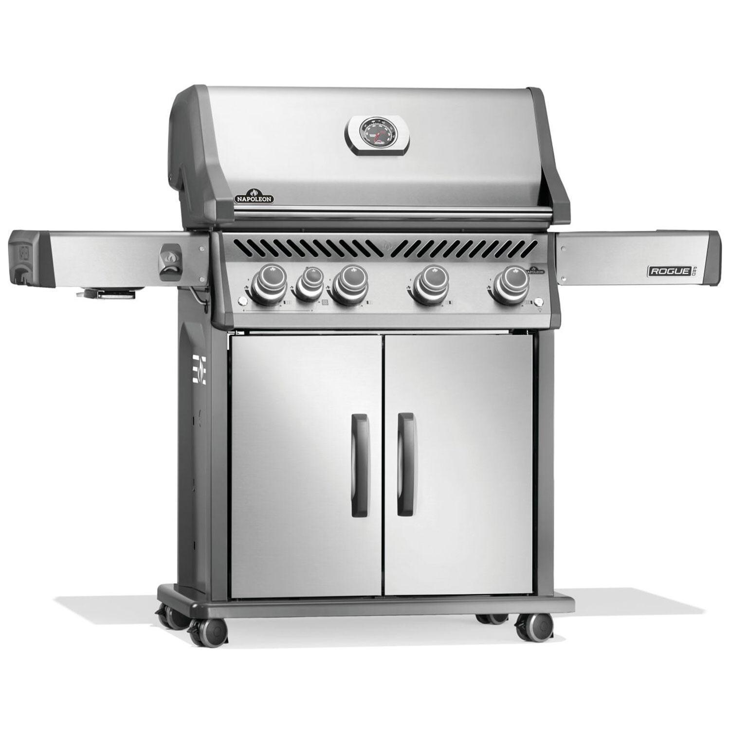 Napoleon RP525SIBPSS-2 Rogue PRO 525 Propane Gas Grill w/ Infrared Side Burner - Stainless Steel - Right Angle - White Background thumbnail