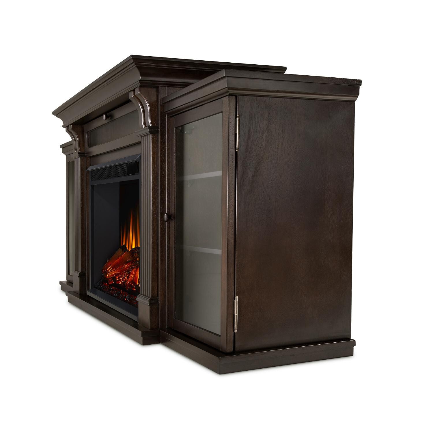Real Flame - 7720E-DW - Calie 67-Inch Electric Fireplace Entertainment Center - Dark Walnut - Side View thumbnail