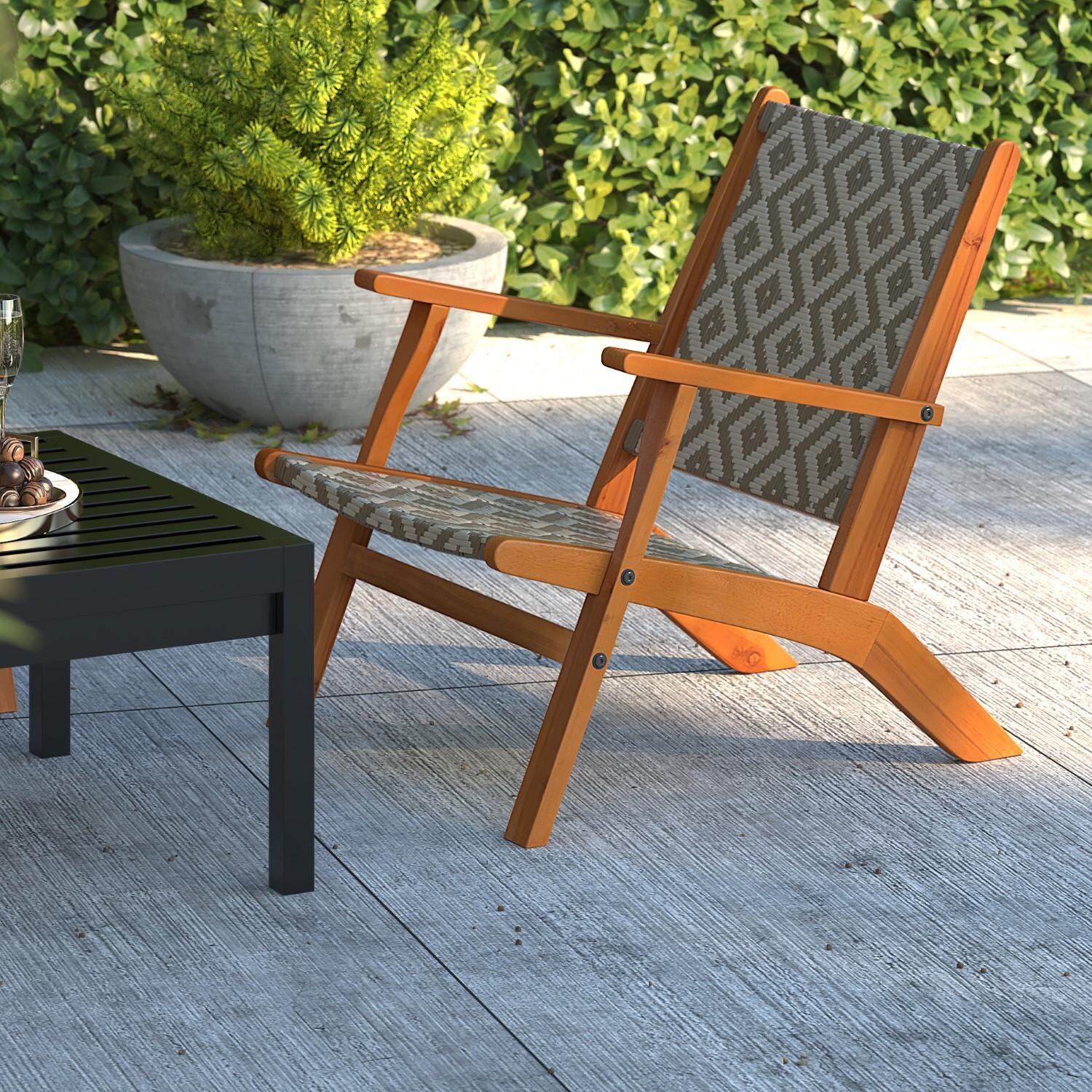 Crewview Outdoor Chair w/ All Weather Wicker Weave by Ultimate Patio - Lifestyle thumbnail