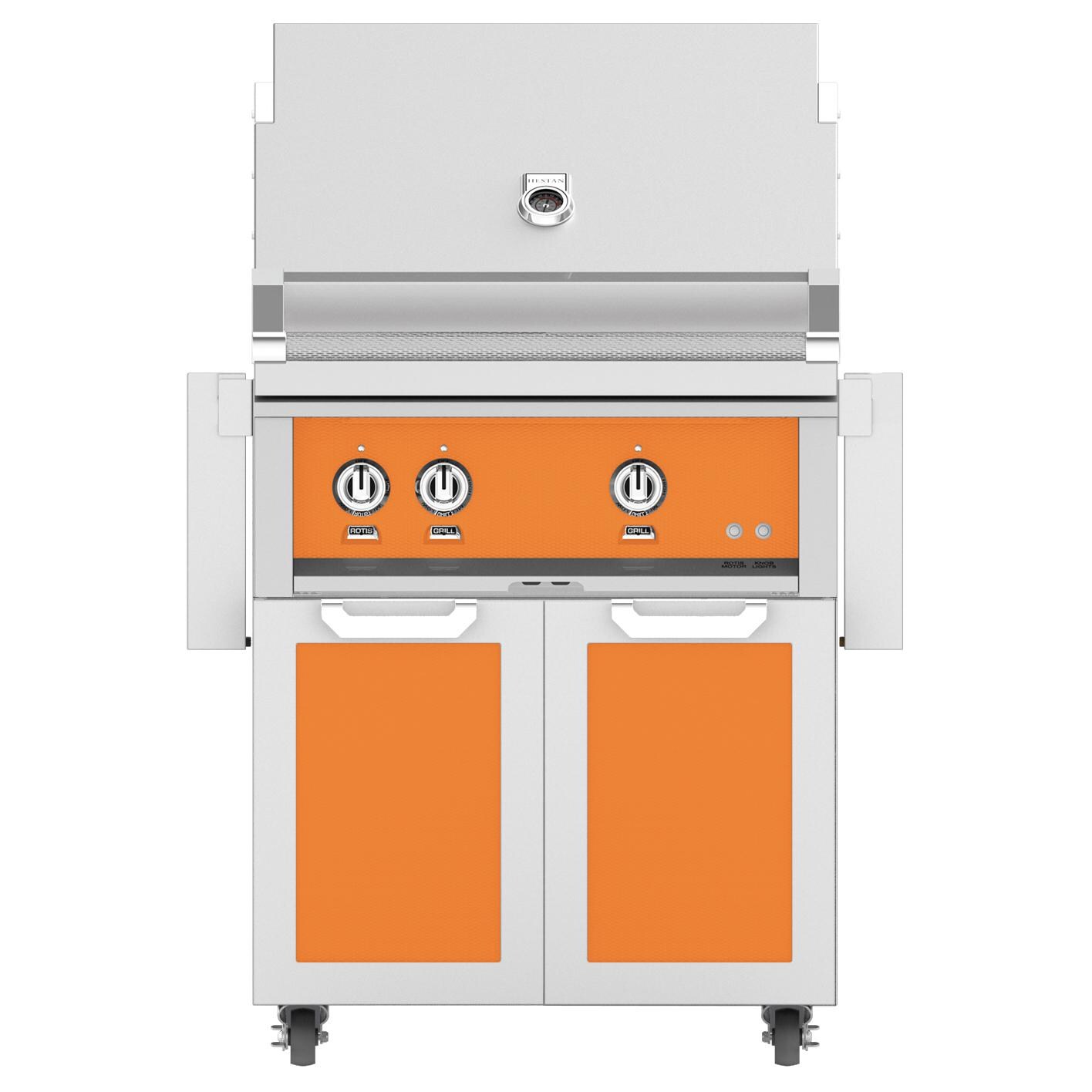 Hestan 30-Inch Propane Gas Grill W/ Rotisserie On Double Door Tower Cart - Citra - GABR30-LP-OR