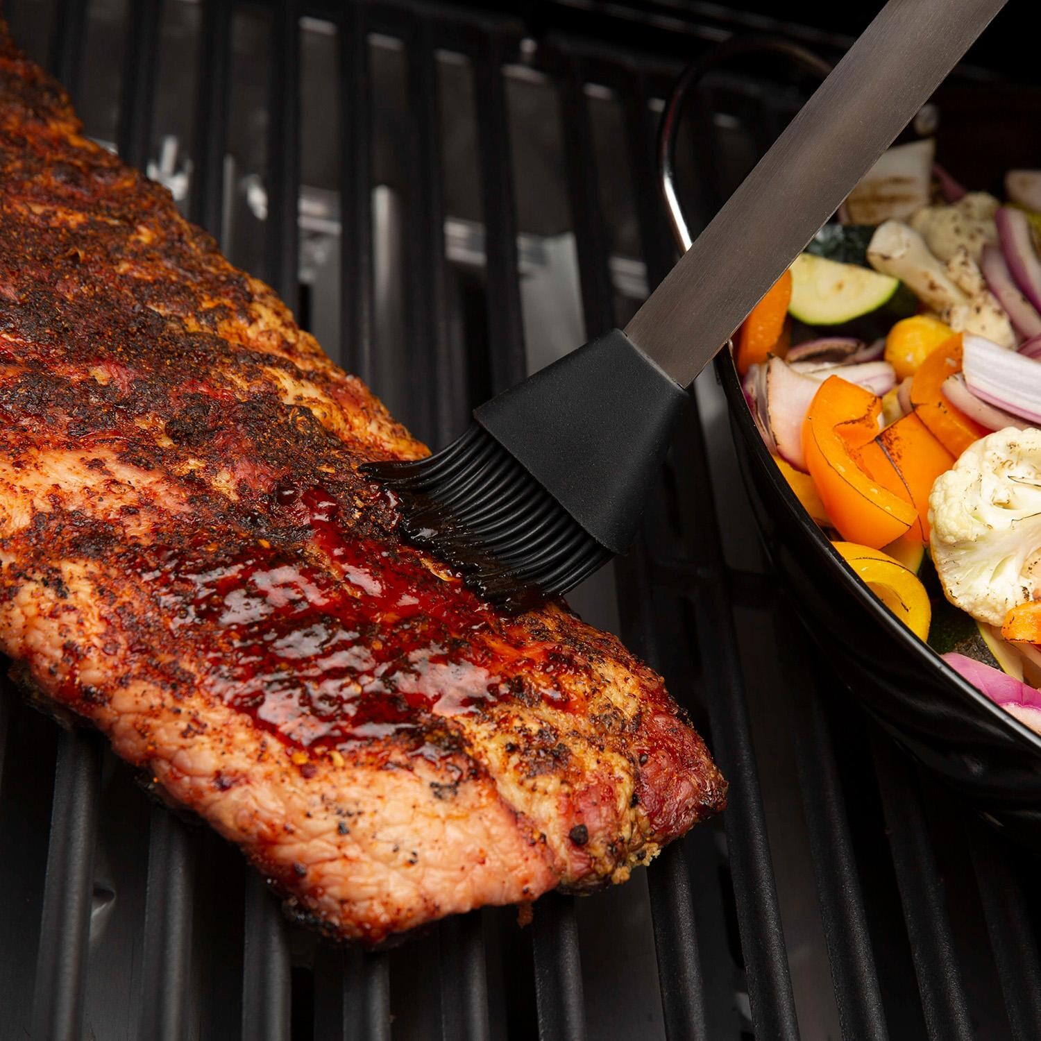 GrillPro Stainless Steel Deluxe Tool Set w/ TPR Soft Grips - 7 Pc - 40077 - Basting Brush - Lifestyle thumbnail