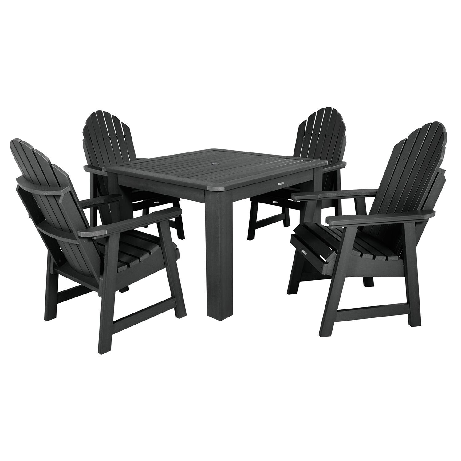 Dream Bay 5 Pc Square Dining Set in Black By Lakeview Outdoor Designs - White Background thumbnail