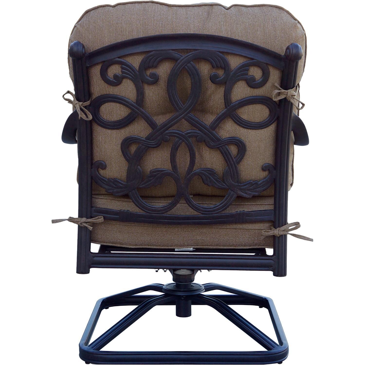 Darlee Santa Monica 3-Piece Patio Conversation Set with Cushions and 21 Inch Square Ice Bucket End Table - Chair Back - White Background thumbnail