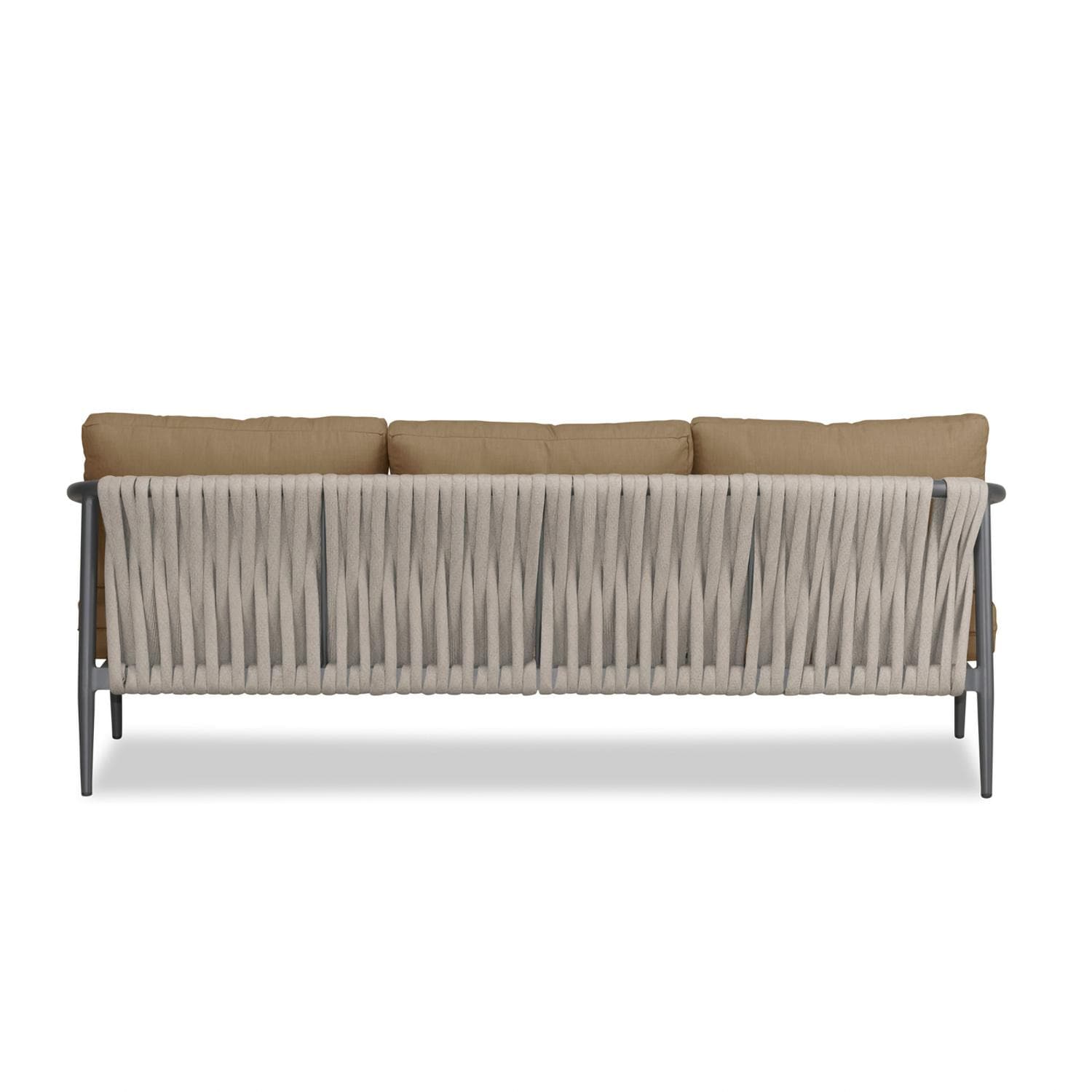 Lakeview Midnight Cove 3 Person Aluminum Sofa in Slate/Pebble Gray/Heather Beige - Back - White Background thumbnail