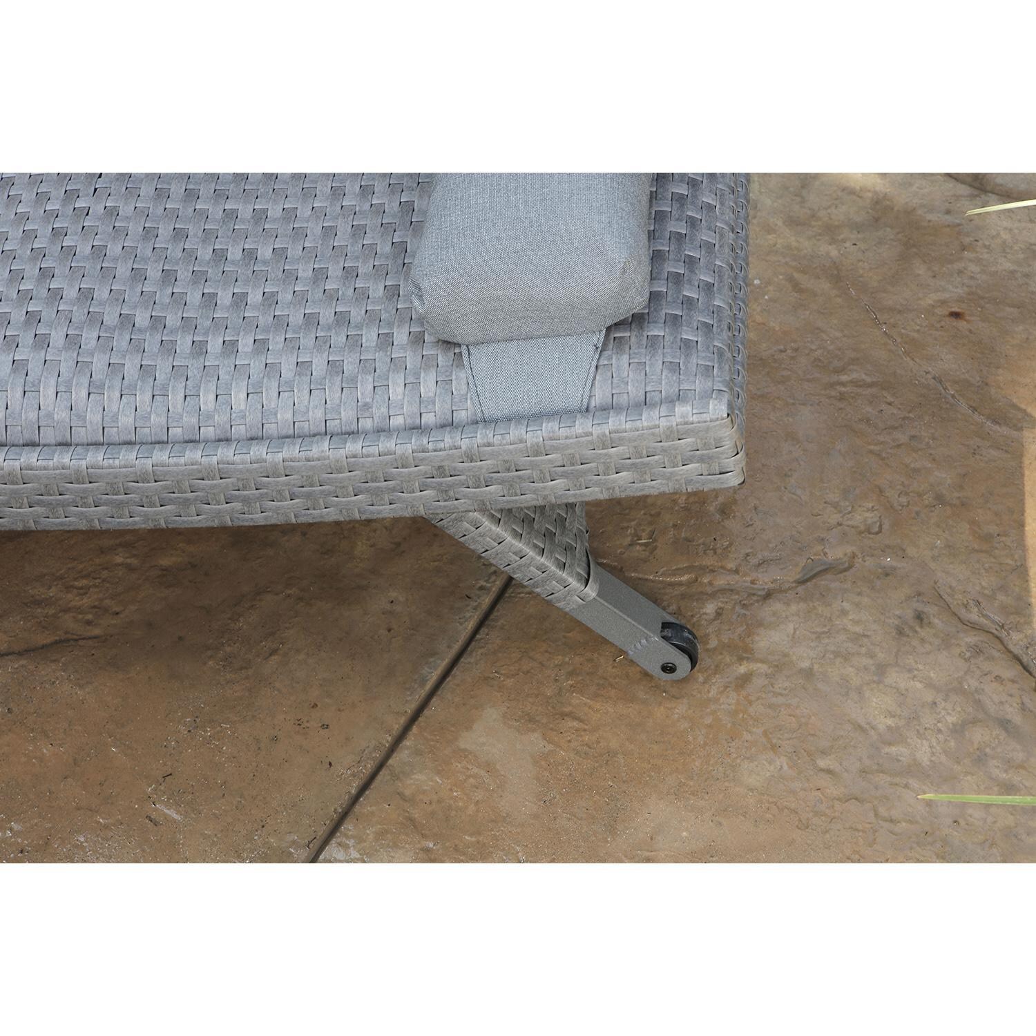 Lakeview Outdoor Designs Sugar Bay Wicker & Aluminum Patio Chaise Lounge - Backrest & Leg Detail thumbnail