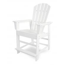 South Beach White Recycled Plastic Wood Patio Adirondack Counter Height Bar Stool By POLYWOOD