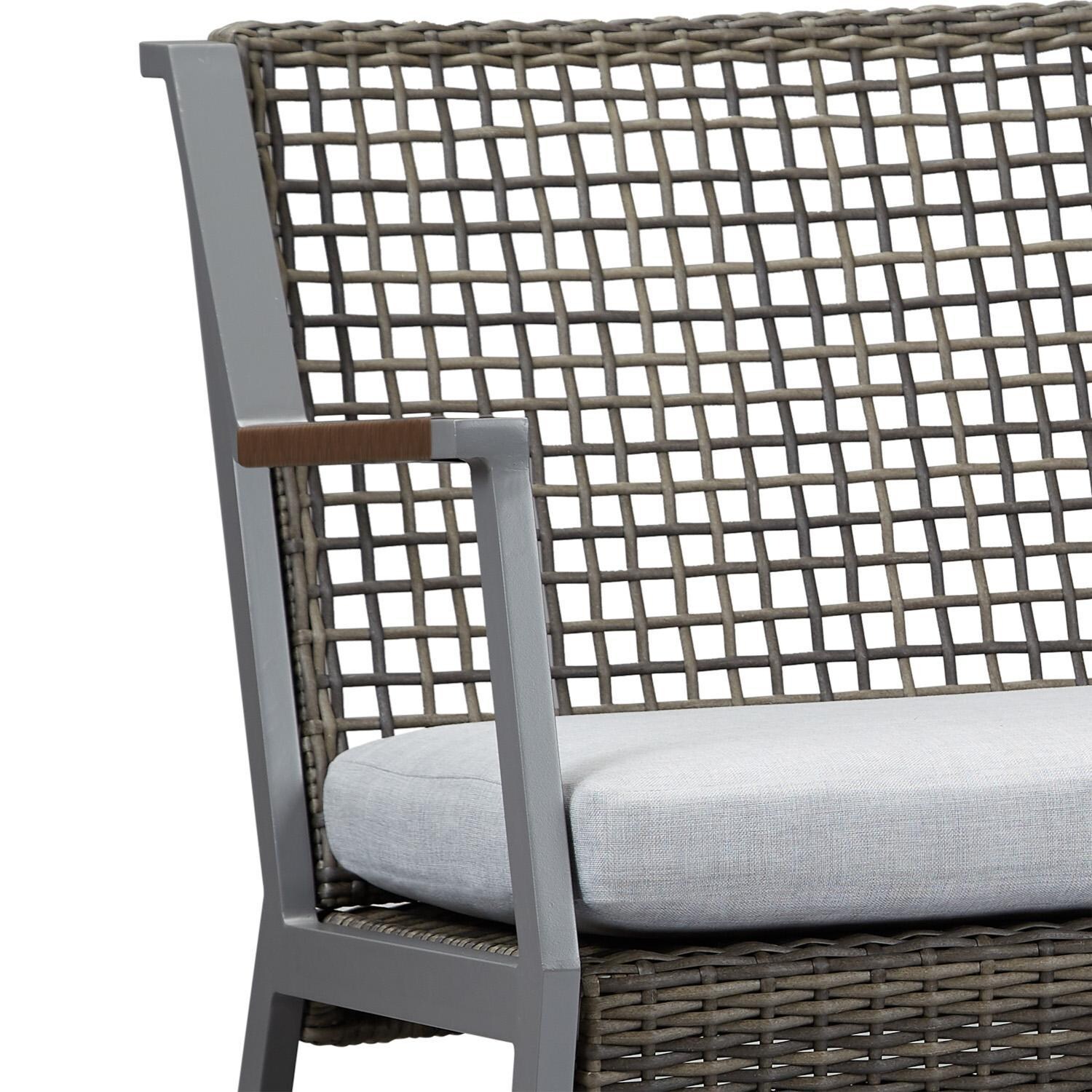 Lakeview Rustic Bay Gray Aluminum Rocker Bench - Detail thumbnail