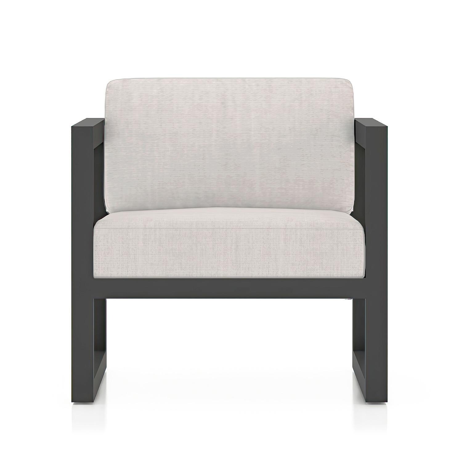 Misty Cove Aluminum Club Chair in Slate/Cast Silver by Lakeview Outdoor Designs