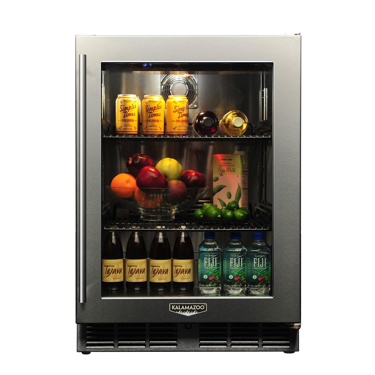 Kalamazoo Signature 24 Inch Outdoor Refrigerator - Glass Door - Right Hinge - Lock - Marine-Grade - K-HP24RO-4-3RL-M6