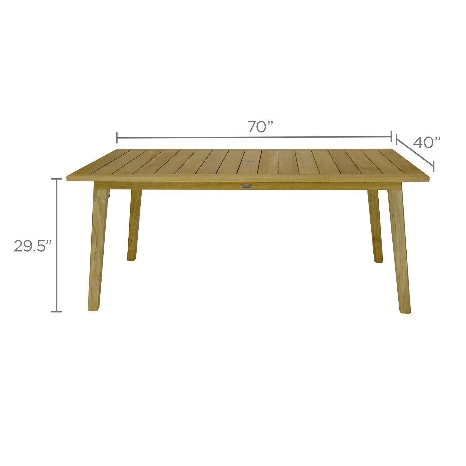 Admiral 7 pc Rectangle Dining Set in Brown Sand by Royal Teak Collection - Dining Table - Dimensions - Diagram thumbnail