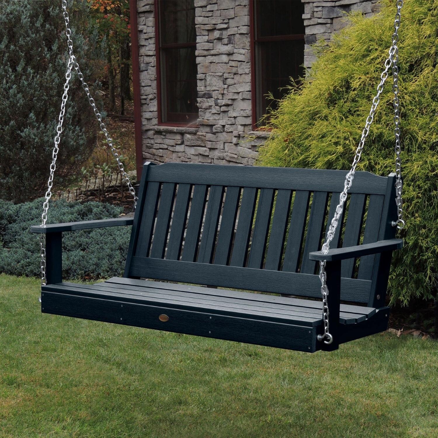 Hart Lane 5 Ft Recycled Plastic Porch Swing in Federal Blue by Lakeview Outdoor Designs