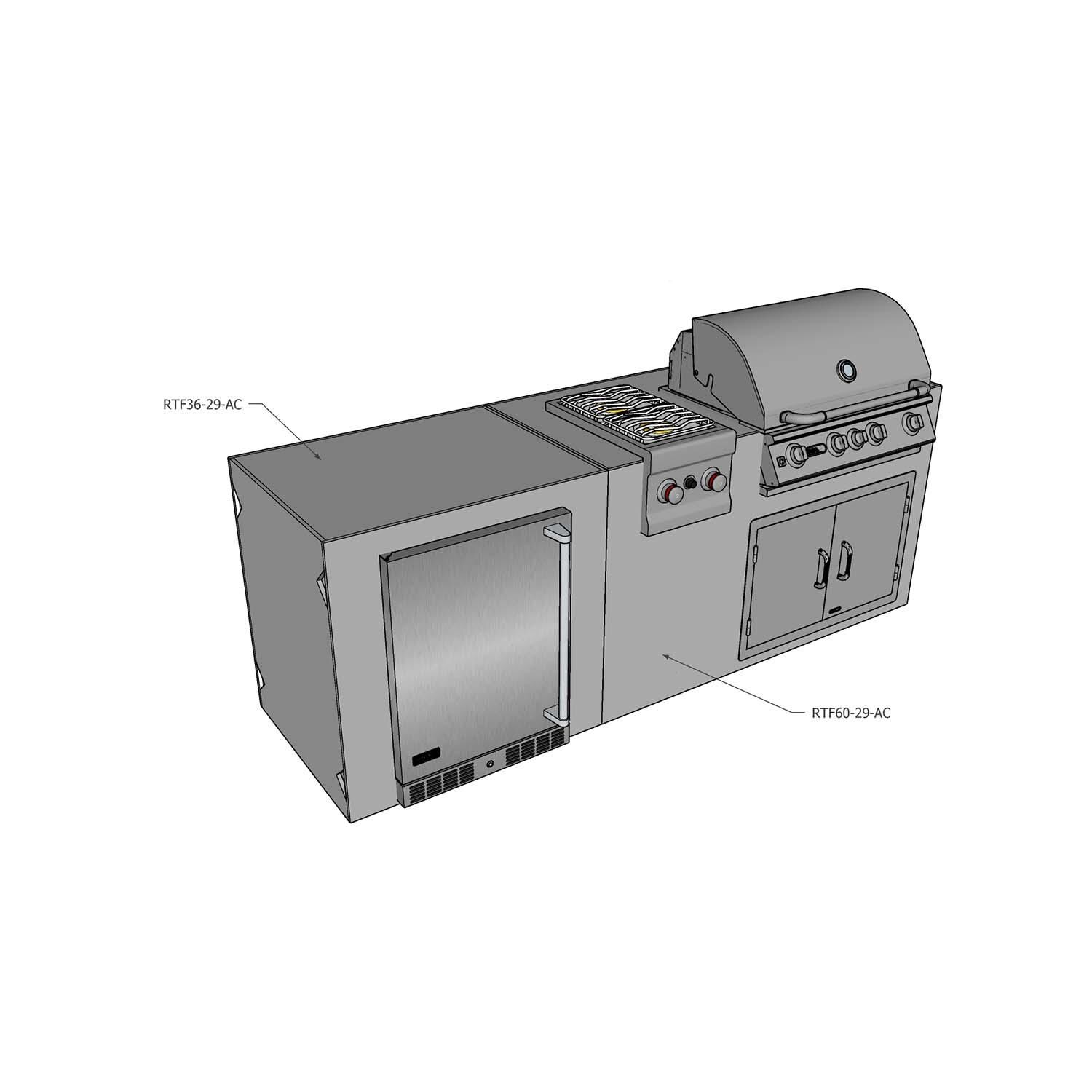 Universal 8 ft Ready To Finish Straight Outdoor Kitchen System