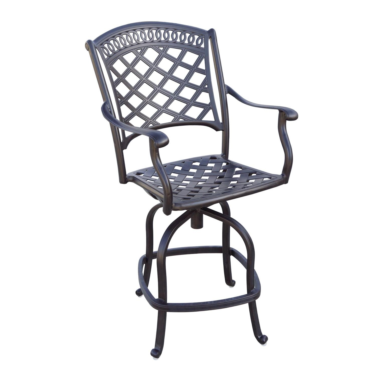 Darlee 201030-9PC-88WCH Sedona 9 Piece Cast Aluminum Patio Bar Set W/ 60 Inch Square Counter Height & Sesame Cushions - Bar Stool Frame thumbnail