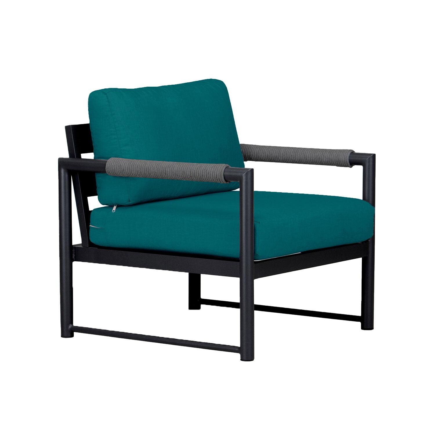 Lakeview AVEBAY-BK-CO-CC-PC Avenue Bay Black/Carbon Club Chair - Spectrum Peacock - Angled - White Background thumbnail