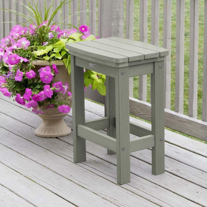 Hart Lane Polyresin Bar Stool Counter Height in Eucalyptus By Lakeview Outdoor Designs - Angled - Lifestyle thumbnail