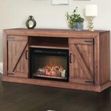 Napoleon Lambert 66-Inch Electric Fireplace Media Console with 27-Inch Cinema Firebox - Rustic Wood - NEFP27-0519RW
