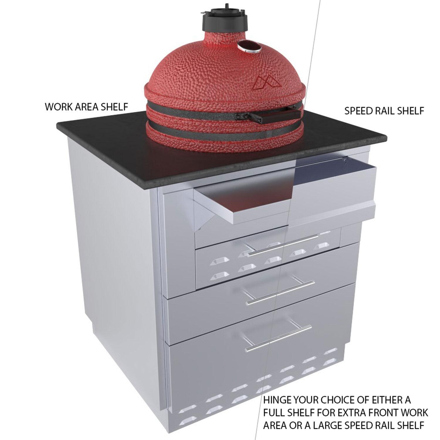 Sunstone SAC30KBDC 30-in Kamado Base Cabinet for UpTo 24 In. Dia. Kamado & for Sunstone Power Cirque - Work Area - Detail thumbnail