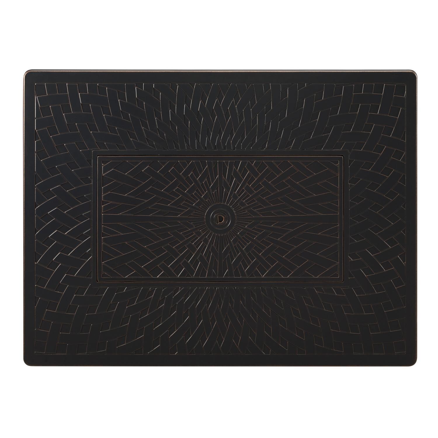 Ultimate Patio 63182-NG Palm Way 48-Inch Rectangular Aluminum Natural Gas Fire Pit - Top View thumbnail