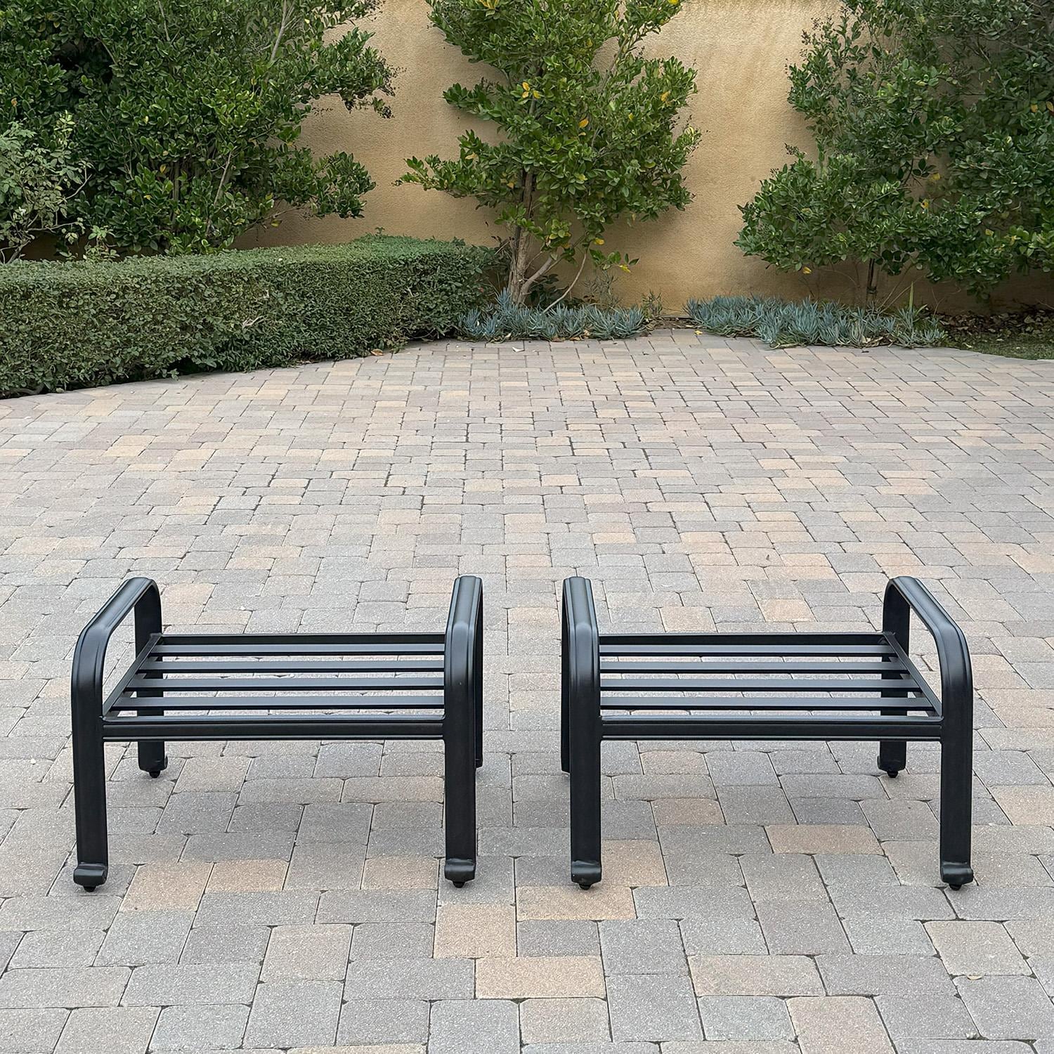 Darlee Elisabeth Cast Aluminum 2 Piece Ottoman Set in Antique Bronze/Beige - Ottomans w/ no Cushions - Lifestyle thumbnail