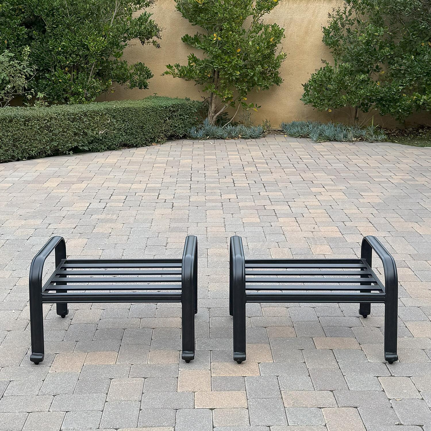 Darlee Elisabeth Cast Aluminum 2 Piece Ottoman Set in Antique Bronze/Beige - Ottomans w/ no Cushions - Lifestyle thumbnail