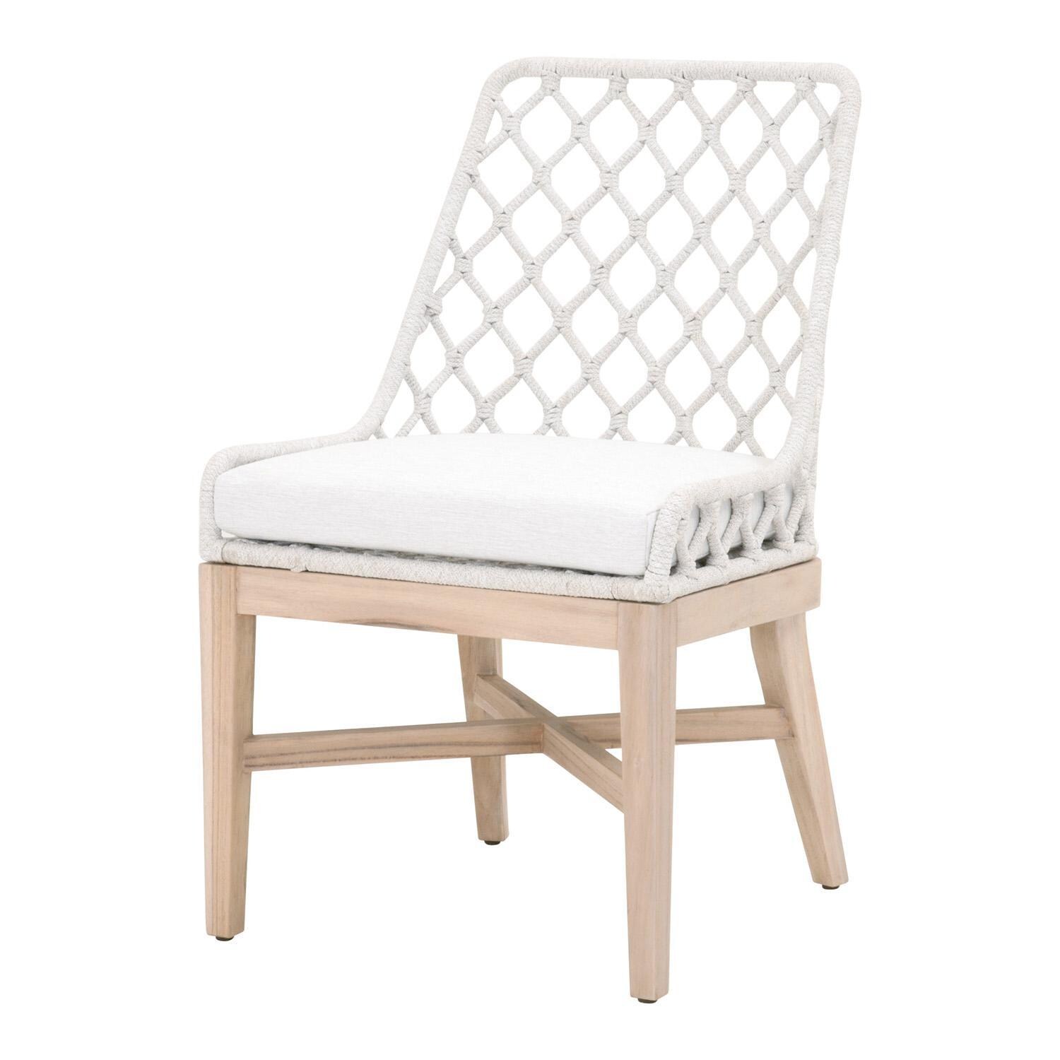 Lakeview Costa Brook Woven Rope Dining Side Chair in White Speckle - Angled View thumbnail
